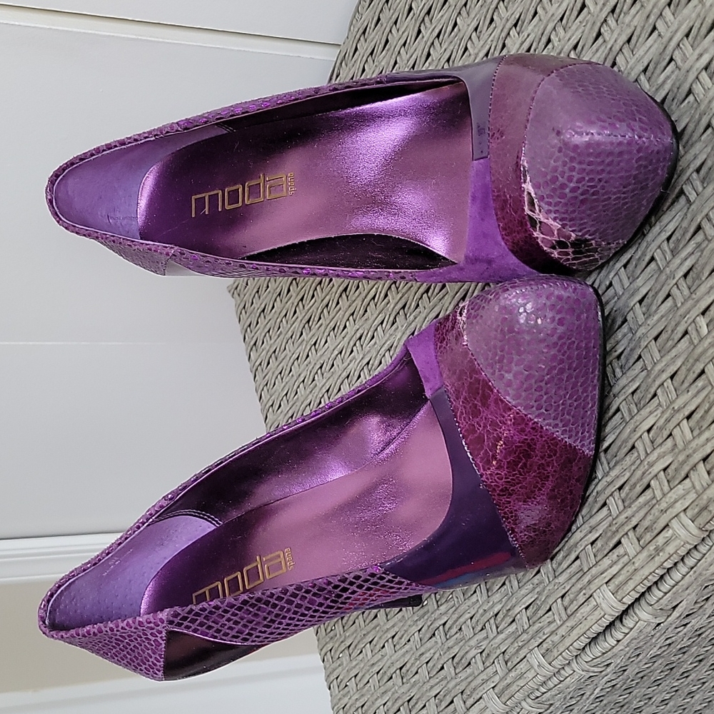 Purple mixed tone high heel